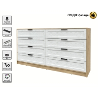 Kомод Тренд КТ-К197 (Дуб золотой ЛДСП/ Дуб полярный ЛМДФ) Ш1965 В1020 Г451